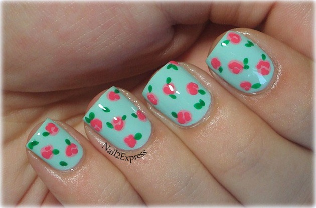 Fresh Floral Small Flower Nail Design