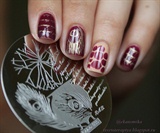 Letter Feather Nail Art Design