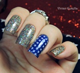 Shining Blue Star Lady Queen Nail