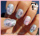 3D Pink Flowers Manicure Design Wraps