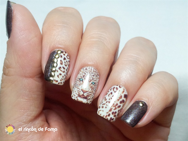 Amazing leopard water decals nails