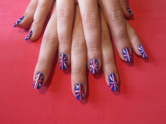Union Jack on Natural Nails