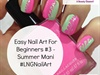 Easy Spring Pink And Green Wave Manicure