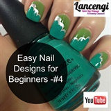 Easy Nail Art - Green &amp; Silver Clouds