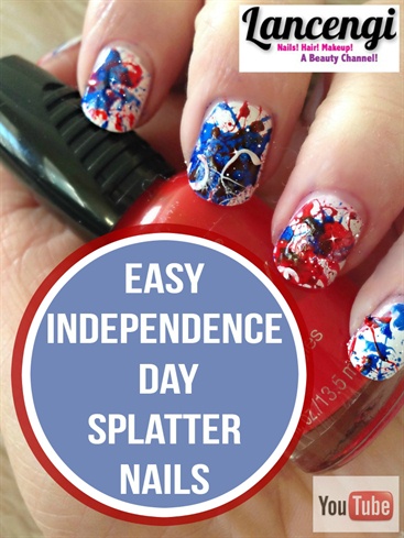 Easy Patriotic Splatter Nails