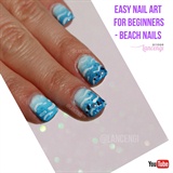 Ocean Blue Beach Wave Nails 