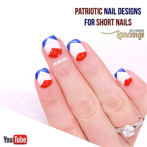 4th of July Manicure for short nails