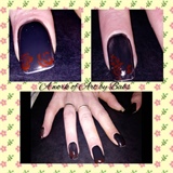 red roses on black nails