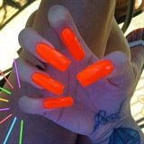 Bright orange nails