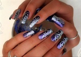 Purple long nails