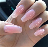 Pink shiny nails
