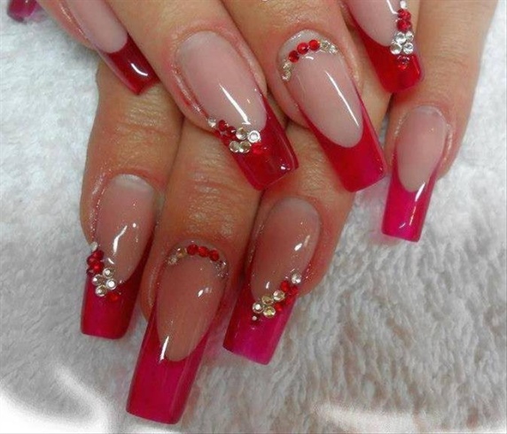 Long red nails 