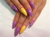 Purple And Yellow Almond Acrylics