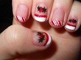 Holly &amp; Candy Cane Nails