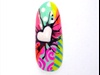 80&#39;s Splatter Neon Nail with Glow Heart