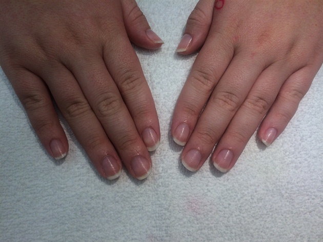 Prepare the natural nails for acrylic or hard gel.  