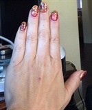 Fall nail art, stained glass effect