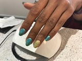 Acrylic Full Set With Holographic Dust