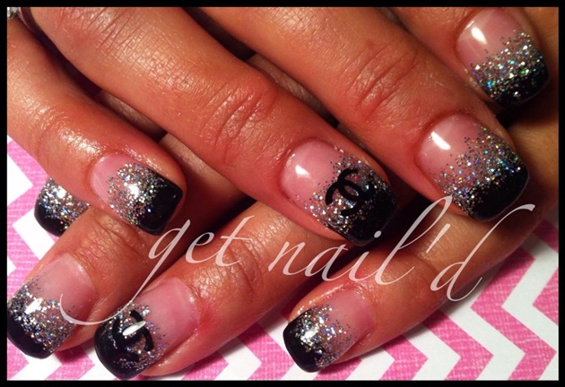 chanel black and silver sparkle