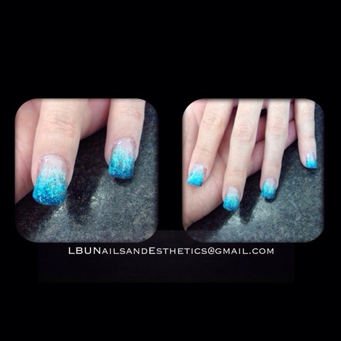 Acrylic Blue Glitter Ombre