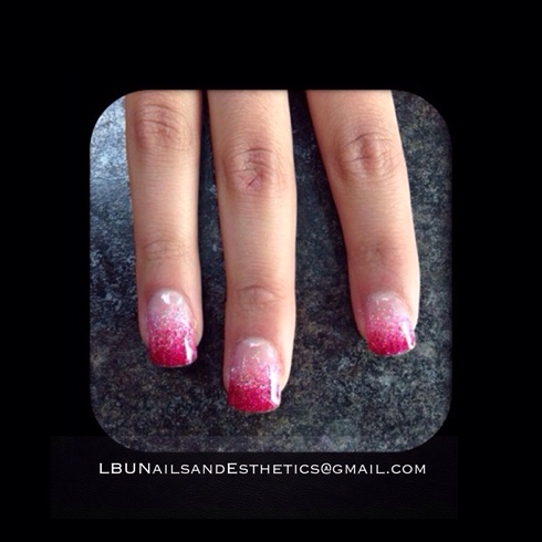 Acrylic Pink Glitter Ombre