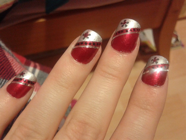 Red and Silver Design - Nail Art Gallery