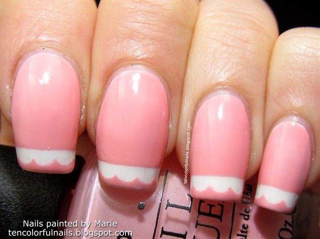 Pink with Lace Nail Art