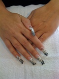 cut out gel hand painted nails