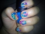 colorful short nails (u&#241;as coloridas)