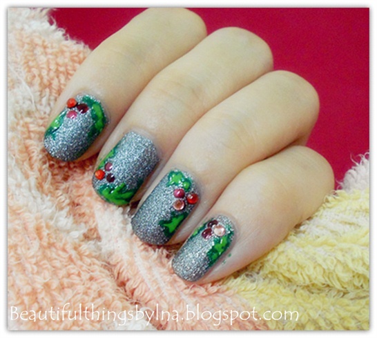 Holly nails for Christmas