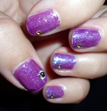 A purple look - glitter and rhinestones