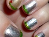 Christmas nails (silver, gold and green)