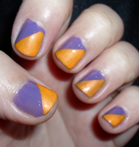 Half n half with purple and orange