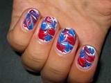 Marble *No Water* Independance Day Nails