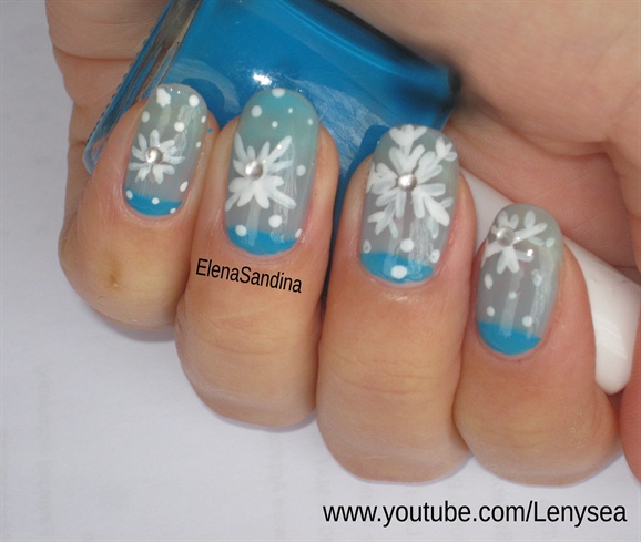 Snowflake and Moon Manicure