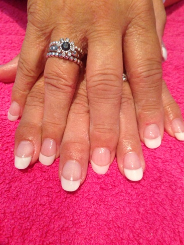 Pink And White Sculpted Acrylic Xxx