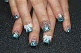 Christmas Winter Blue Icicle Nails