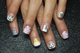 Easter Bunny Chick Nails