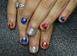 4th of July Glitter Nails