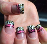 Cheetah Zebra French Manicure