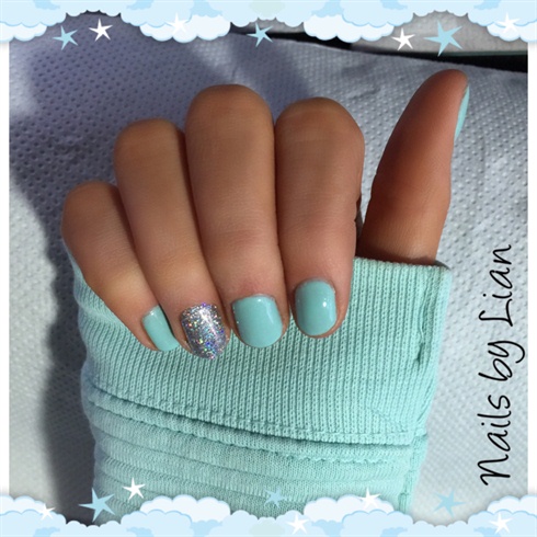 Mint Green with Silver Glitter