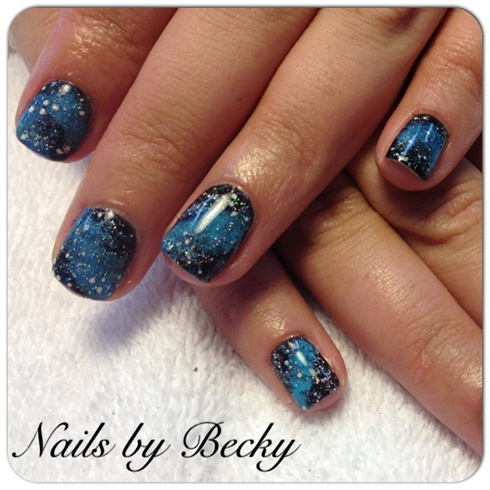 Galaxy gel polish manicure - Nail Art Gallery