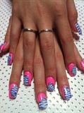 Pink Zebra Nails