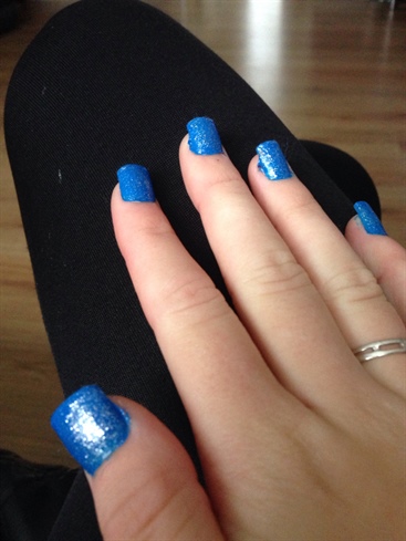 Dark Blue Nail Polish With Sparkle Nails