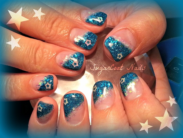 blue sparkly stars