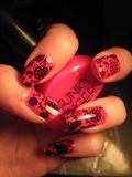 Hot Pink with fower pattern