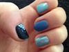 denim nails with bling
