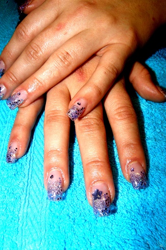 Purple prom nails