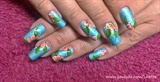 Holographic polish and one stroke flower