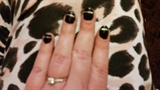 Black Nails With Gold Lines